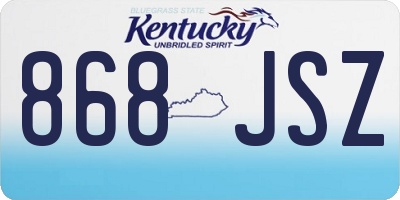 KY license plate 868JSZ