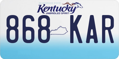KY license plate 868KAR