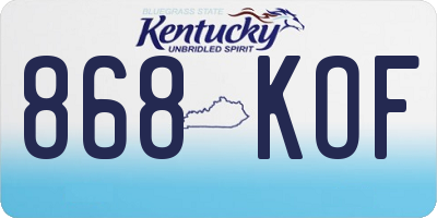 KY license plate 868KOF