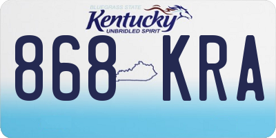 KY license plate 868KRA