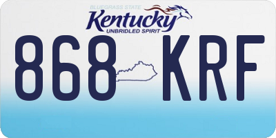 KY license plate 868KRF