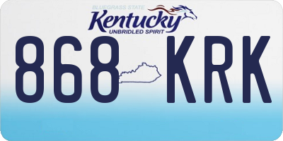 KY license plate 868KRK