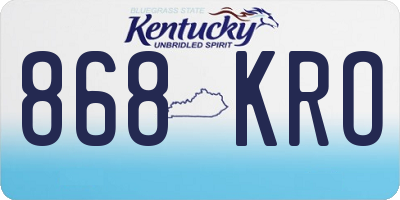 KY license plate 868KRO