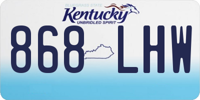 KY license plate 868LHW