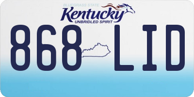KY license plate 868LID
