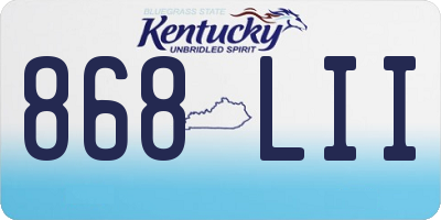 KY license plate 868LII
