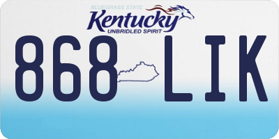 KY license plate 868LIK