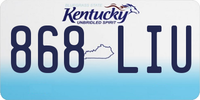 KY license plate 868LIU
