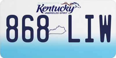 KY license plate 868LIW