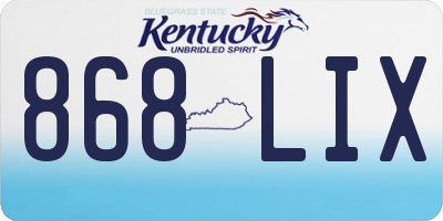 KY license plate 868LIX