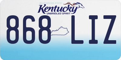 KY license plate 868LIZ