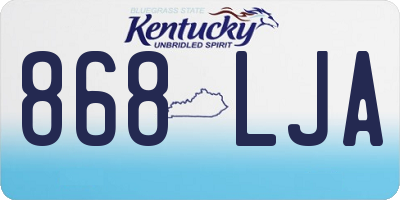 KY license plate 868LJA