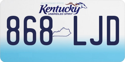 KY license plate 868LJD