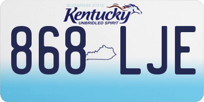 KY license plate 868LJE