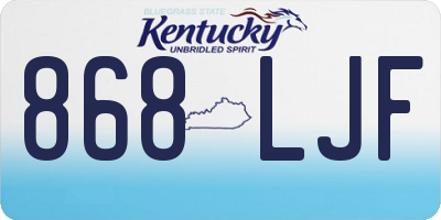 KY license plate 868LJF