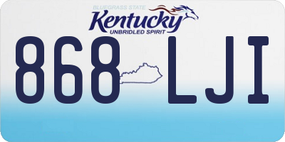 KY license plate 868LJI