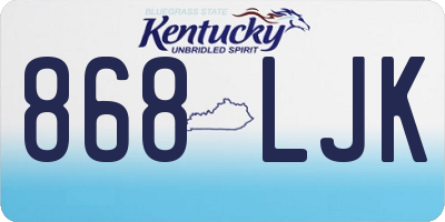 KY license plate 868LJK