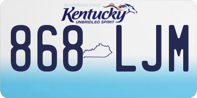 KY license plate 868LJM