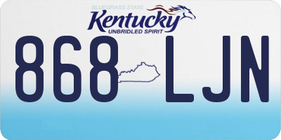 KY license plate 868LJN