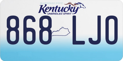 KY license plate 868LJO