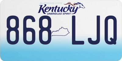 KY license plate 868LJQ