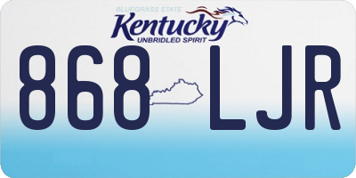 KY license plate 868LJR