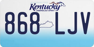 KY license plate 868LJV