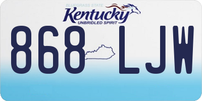 KY license plate 868LJW