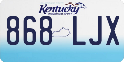 KY license plate 868LJX