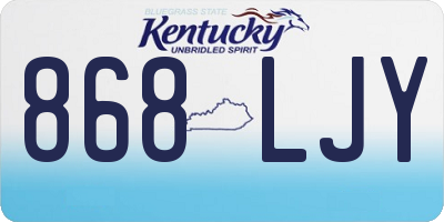 KY license plate 868LJY