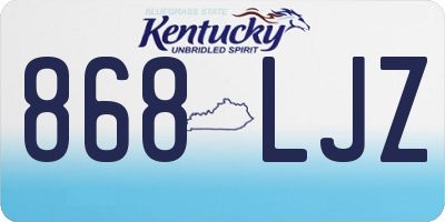 KY license plate 868LJZ