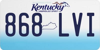 KY license plate 868LVI