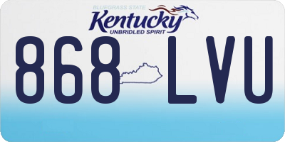 KY license plate 868LVU