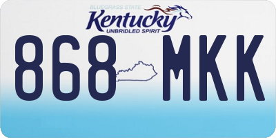 KY license plate 868MKK