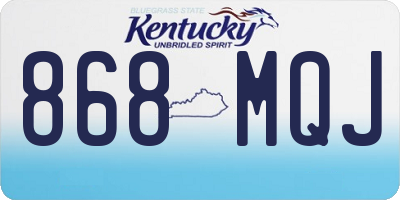 KY license plate 868MQJ