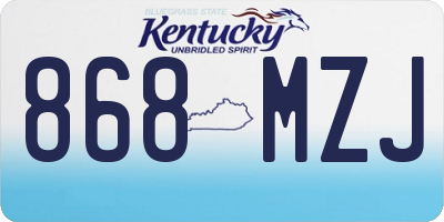 KY license plate 868MZJ