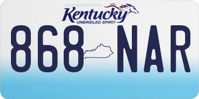 KY license plate 868NAR