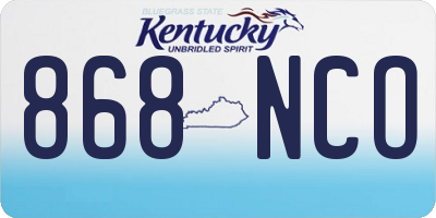 KY license plate 868NCO