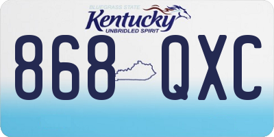 KY license plate 868QXC