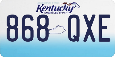 KY license plate 868QXE