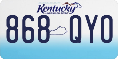 KY license plate 868QYO