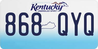 KY license plate 868QYQ