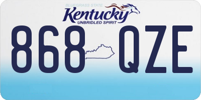 KY license plate 868QZE