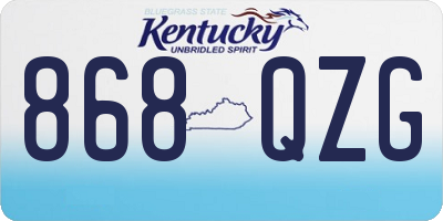 KY license plate 868QZG