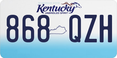 KY license plate 868QZH