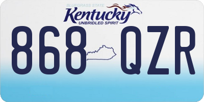 KY license plate 868QZR