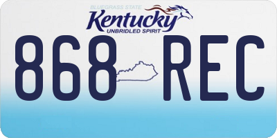 KY license plate 868REC