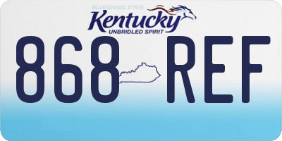 KY license plate 868REF