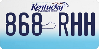 KY license plate 868RHH