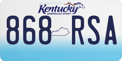 KY license plate 868RSA